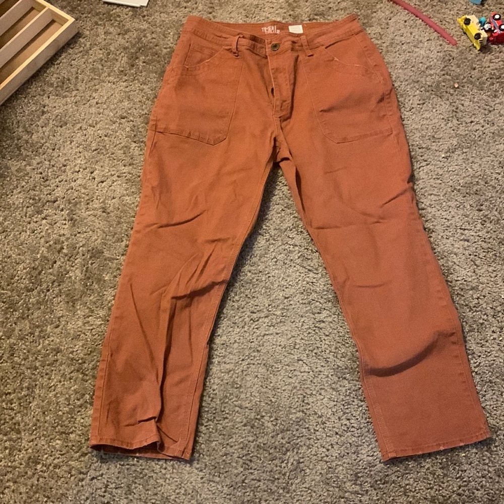 Orange denim pants